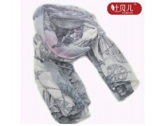 新款围巾印花图案/韩国秋冬巴厘纱超长超宽 超柔软 时尚图2