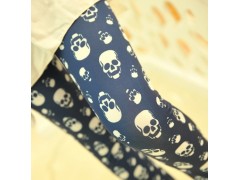 2014春季韩版牛奶丝打底裤 女性时尚骷髅头印花九分裤 清新百搭图2