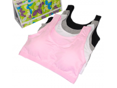 女孩女生发育期小背心式文胸 少女纯棉内衣 学生裹胸图3