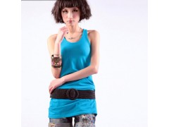 糖果色包臀长款背心修身打底裙 长款女士百搭包臀工字打底背心图3