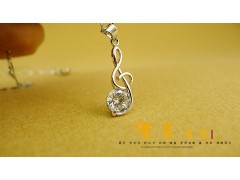 新款音符 韩版女首饰批发 合金锆石项链图3