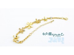 夏季新款上市 超美 韩版精致镶钻猫眼石多小花手链图3