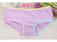 新款女式糖果色可爱内裤 时尚拼色撞色少女舒适纯棉内裤图2