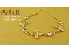 夏季新款上市 超美 韩版精致镶钻猫眼石多蝴蝶手链图3