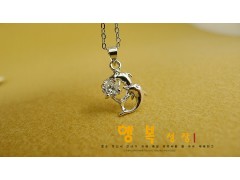 韩版 新爆款项链 双海豚湾之恋锆石项饰图3