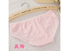 全棉蕾丝花边蝴蝶结女士内裤 可爱少女纯棉爱心三角内裤图2