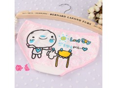 新款可爱卡通印花全棉三角裤 少女纯棉撞边舒适防走光三角内裤图2