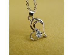 爱心 银天使心形项饰 锆石镀白金饰品 淘宝爆款项链图2