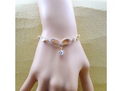 日韩时尚新款满钻心形首饰 爱心手饰 开口镶钻桃心手链图2