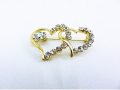 韩国正品 韩版 桃心爱心胸针 新款镶钻胸针 饰品批发图3
