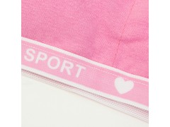 女生纯棉纯色桃心海绵杯工字背心型文胸 少女发育期防走光抹胸图3