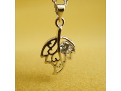 2014韩版高档锆石树叶项链-枯黄树叶 镶钻项链 韩版时尚饰品批发图2