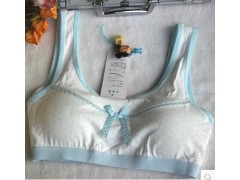 青春期少女高初中女生背心式内衣发育期纯棉海绵垫无钢圈文胸裹胸图2