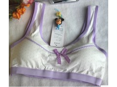 青春期少女高初中女生背心式内衣发育期纯棉海绵垫无钢圈文胸裹胸图3