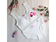 纯棉少女文胸套装 发育期学生胸衣小背心式内衣无钢圈夏季薄款图2